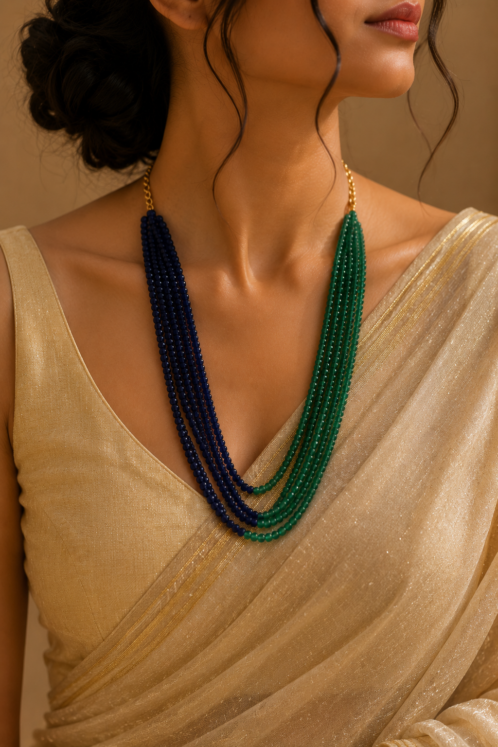Azure & Emerald Multi-Strand Statement Necklace