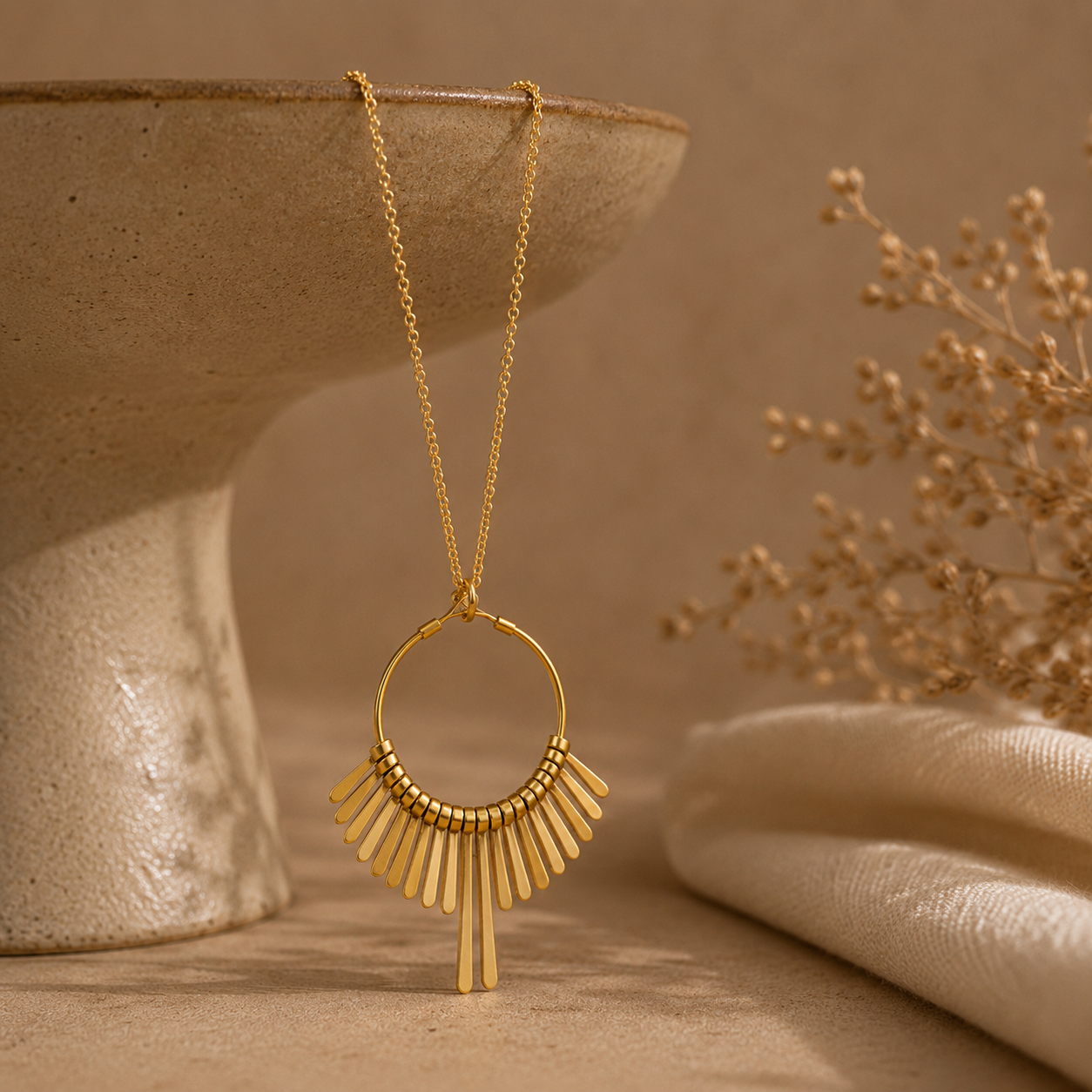 Sunray Fringe Pendant Chain